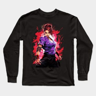 Kung Fu Anime Girl Long Sleeve T-Shirt